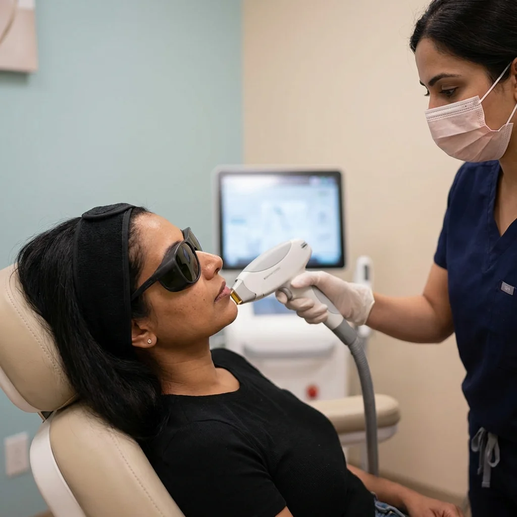 IPL photofacial treatment administered under clinical supervision