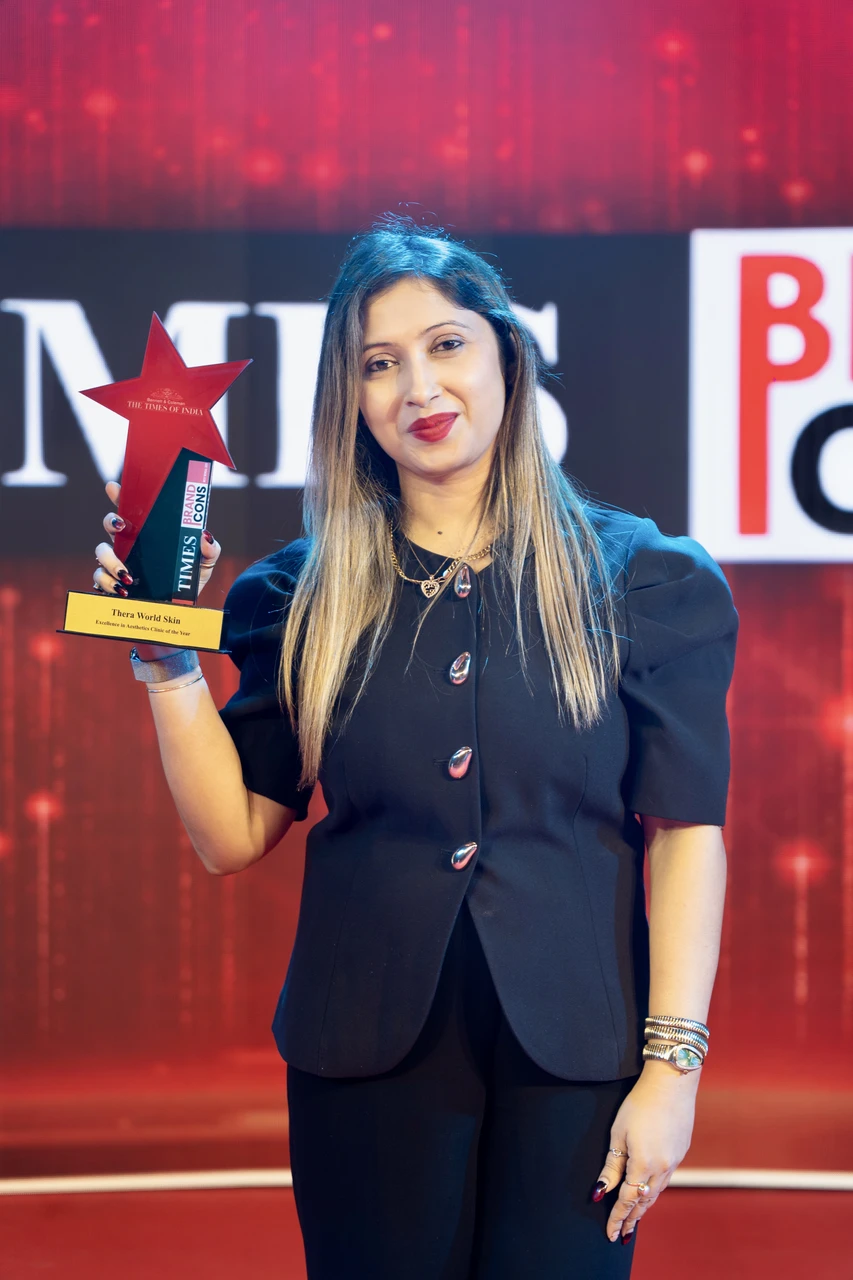 Times Brand Icon award trophy received by Thera-World Skin