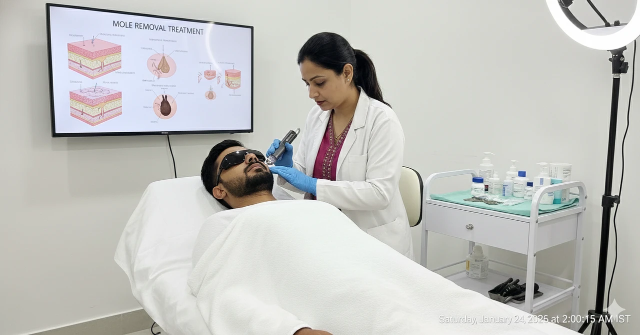 Mole removal treatment